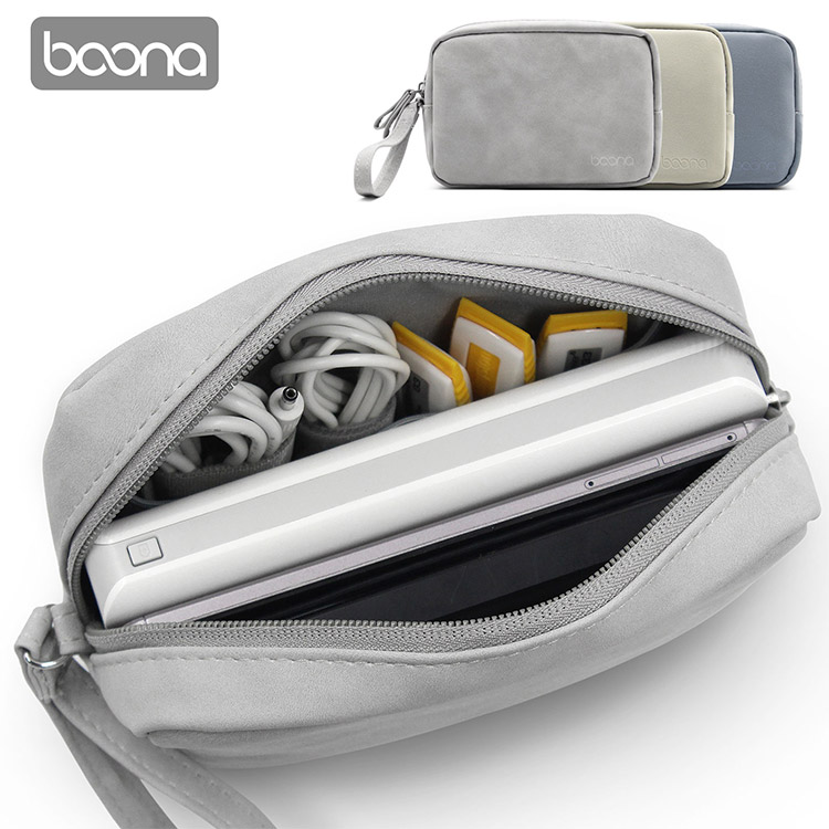 Waterproof PU Leather Digital Accessories Storage Bag