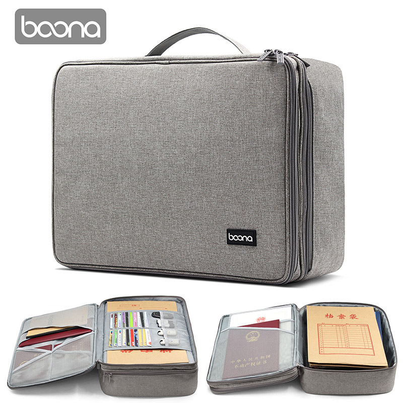Double-layer documents bag